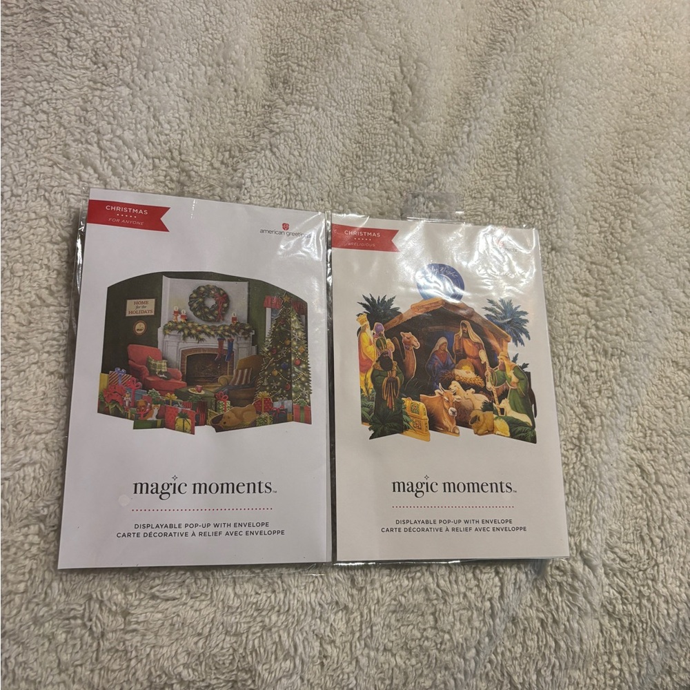 Magic Moments Christmas Cards Set. New Retail $8.99 each lot of 2